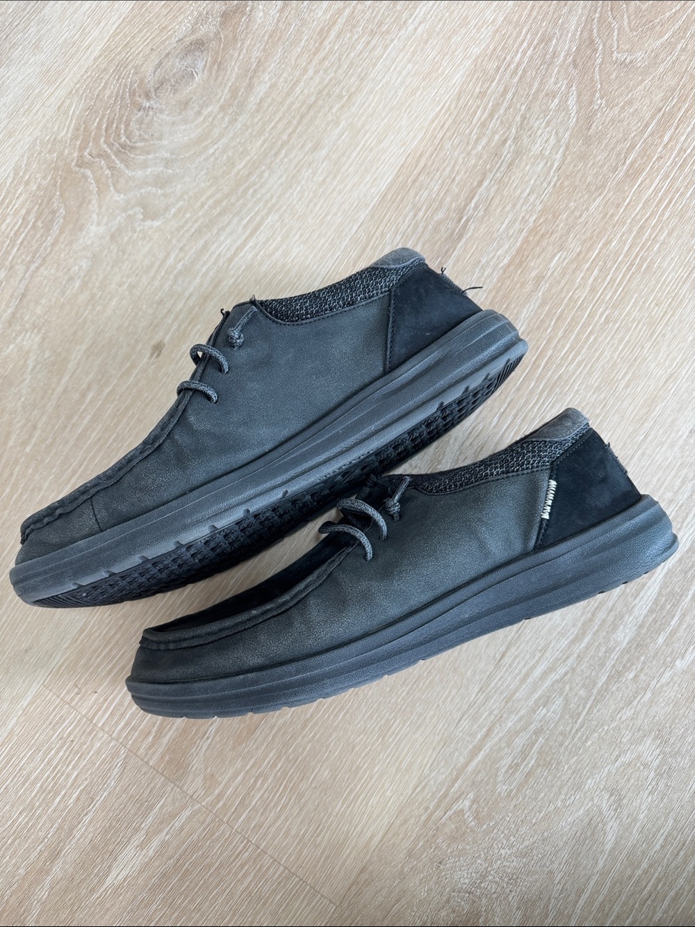 Hey Dude Men's Black Suede Slip-On Loafers - Picture 2 of 5